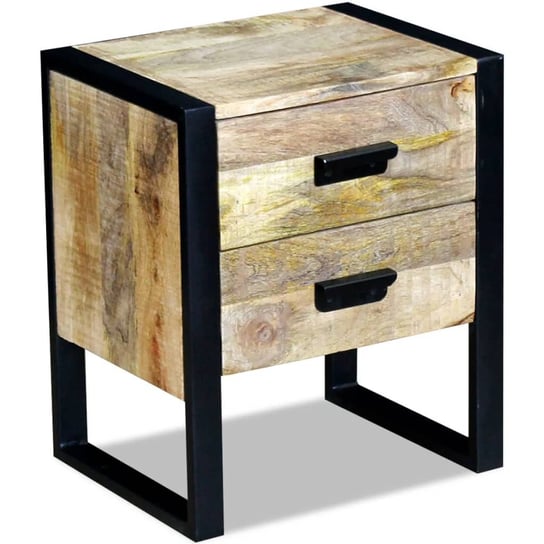 Stolik drewniany industrialny 43x33x51 cm, mango/ż Inna marka