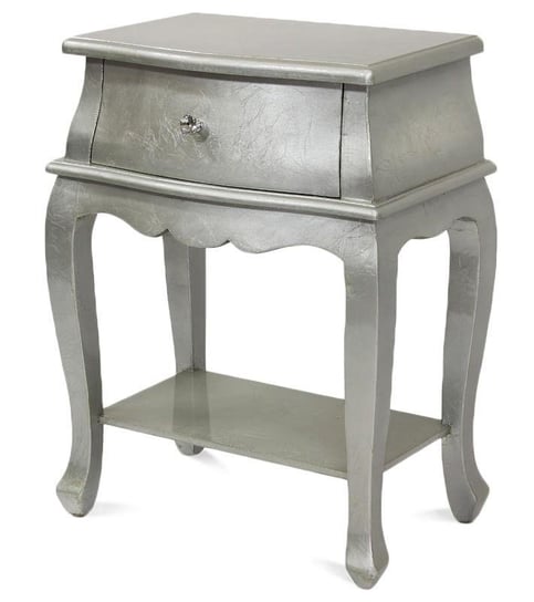 Stolik drewniany, srebrny, 65x51x30 cm Pigmejka