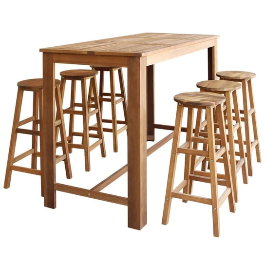 Stolik i stołki barowe vidaXL, brązowy, 7 elementów vidaXL