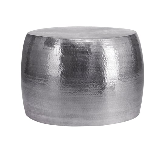 Stolik kawowy Ø 53x41 cm srebrny młotkowany stop aluminium WOMO-DESIGN