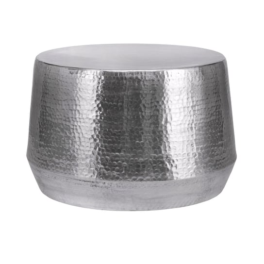 Stolik kawowy Ø 60x37 cm srebrny młotkowany stop aluminium WOMO-DESIGN