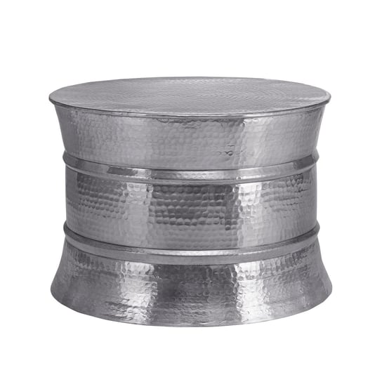 Stolik kawowy Ø 62x33 cm srebrny młotkowany stop aluminium WOMO-DESIGN