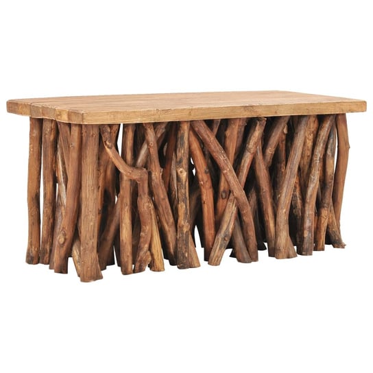 Stolik kawowy, 100x40x47,5 cm, lite drewno z odzysku i tekowe vidaXL