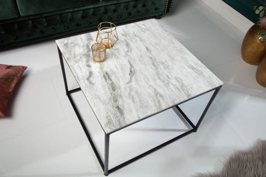 Stolik kawowy INVICTA INTERIOR DIAMOND, biało-czarny, 50x50x41 cm Invicta Interior