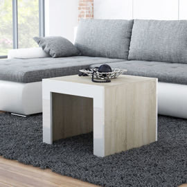 Stolik kawowy kwadratowy Tucson, beżowo-biały, 60x60x50 cm High Glossy Furniture