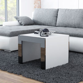 Stolik kawowy kwadratowy Tucson, biało-czarny, 60x60x50 cm High Glossy Furniture