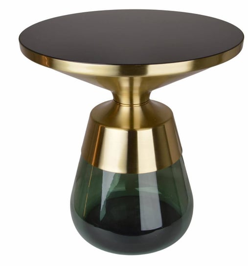 Stolik kawowy metalowy z zielonym szkłem Inna marka