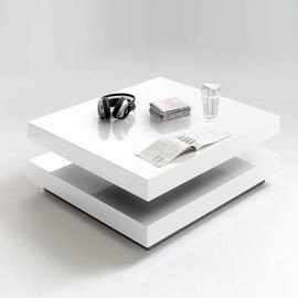 Stolik kawowy Sezam, biały połysk, 75x75x30 cm Fato Luxmeble