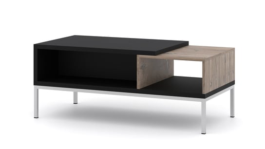 Stolik kawowy TOLEDO 110x55 cm dąb flagstaff / czarny mat + srebrna rama BIM Furniture