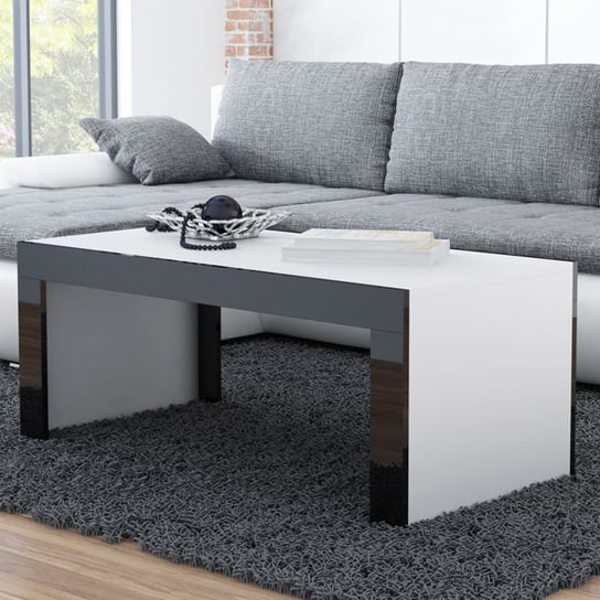 Stolik kawowy Tucson, biało-czarny, 120x60x50 cm High Glossy Furniture