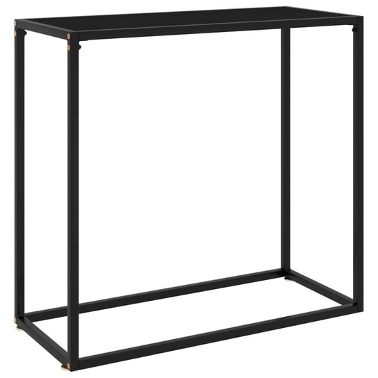 Stolik konsolowy, czarny, 80x35x75 cm, szkło hartowane vidaXL