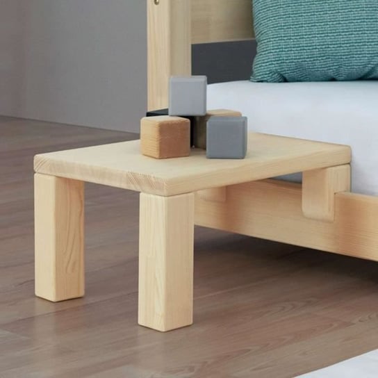 Stolik nocny NANOC do mocowania do łóżka - kolor naturalnego drewna - 33 x 32 x 41 cm Inna marka