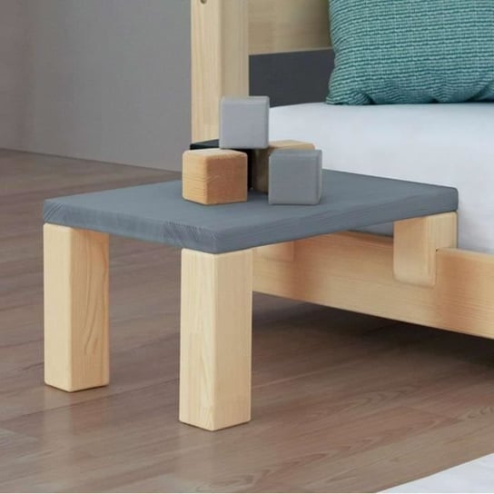 Stolik nocny NANOC do przymocowania do łóżka - Szary i naturalny kolor drewna - 23 x 32 x 41 cm Inna marka