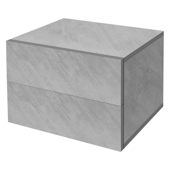 Stolik nocny z dwiema szufladami 42x29x30 cm szary/betonowy wygląd ML design ML-DESIGN