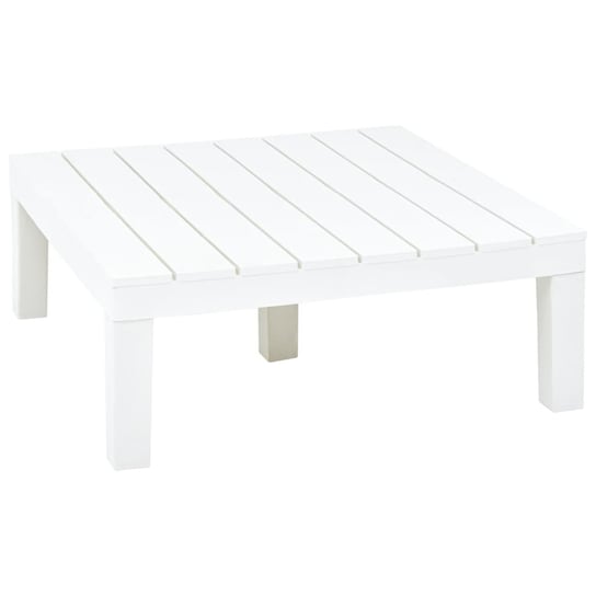Stolik ogrodowy, biały, 78 x 78 x 31 cm, plastikowy vidaXL