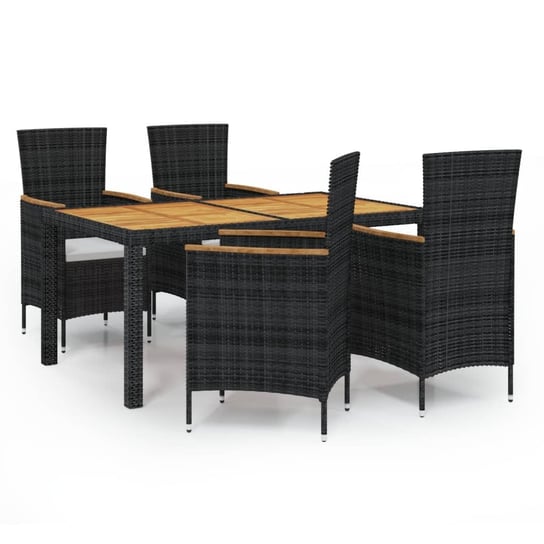 Stolik ogrodowy czarny 150x90x75 cm + 4 krzesła kr Inna marka