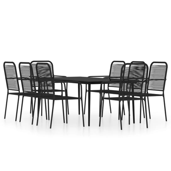 Stolik ogrodowy czarny 200x100x74 cm + 8 krzeseł b Zakito Europe
