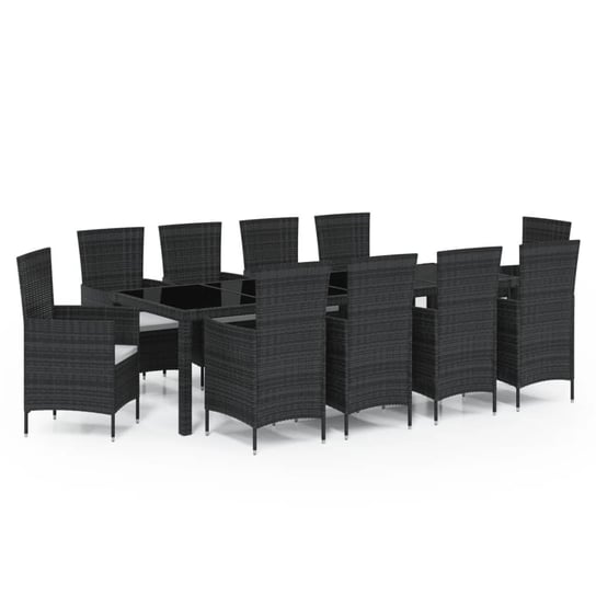 Stolik ogrodowy czarny 250x100x75cm + 10 krzeseł k Inna marka
