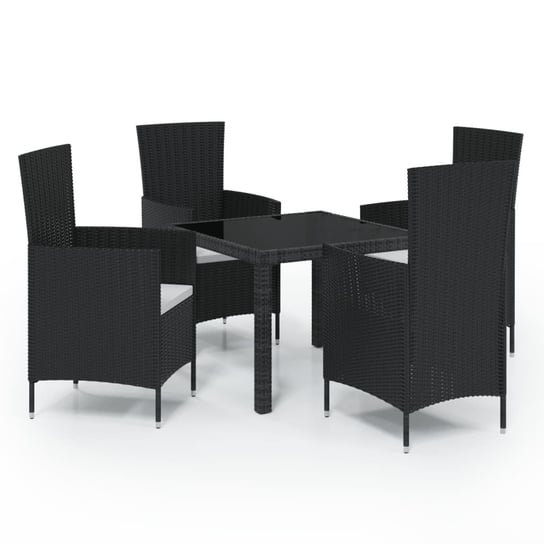 Stolik ogrodowy czarny 90x90x75cm + 4 krzesła czar Inna marka