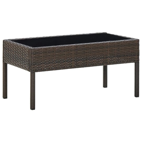 Stolik ogrodowy rattanowy brązowy 75x40x37 cm Zakito Europe