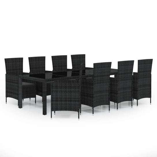 Stolik ogrodowy z krzesłami - czarny, 250x100x75 c Inna marka
