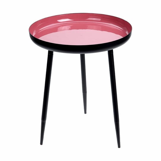 Stolik okrągły QUBUSS, różowo-czarny, 45x36 cm QUBUSS
