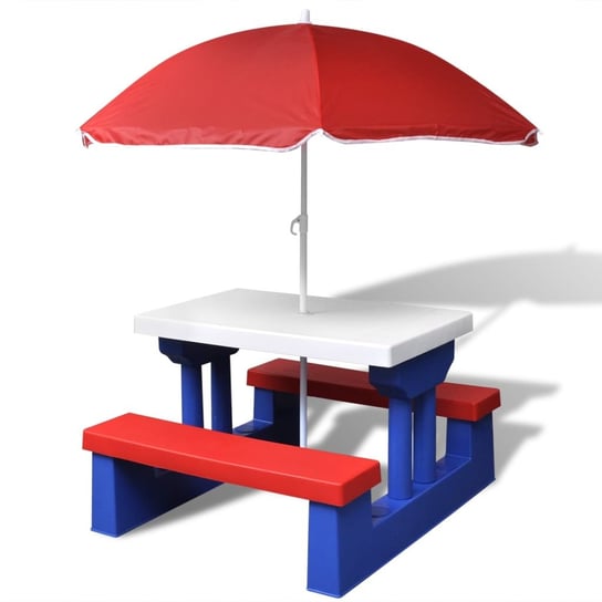 Stolik piknikowy dla dzieci z parasolem, czerwony  / AAALOE Inna marka