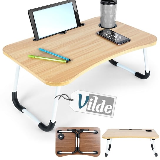 Stolik pod laptop i tablet śniadaniowy składany do łóżka 61,5x40x26 cm Vilde