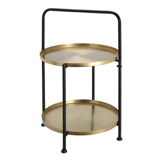 Stolik pomocniczy złoty 55 cm okrągły metalowy H&S Decoration
