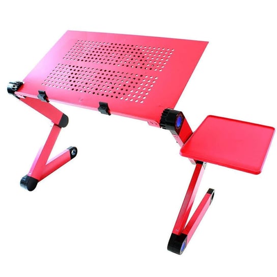 Stolik regulowany pod laptopa z funkcją chłodzenia taca składany aluminiowy Pink 4kom.pl