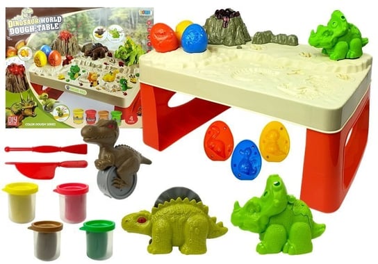 Stolik z Ciastoliną z Dinozaurami 4 Kolory Lean Toys