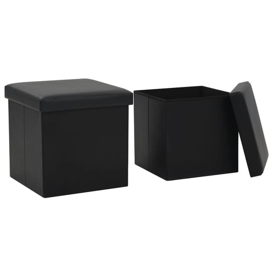 Stołki ze schowkiem, czarne, 38x38x38 cm Inna marka
