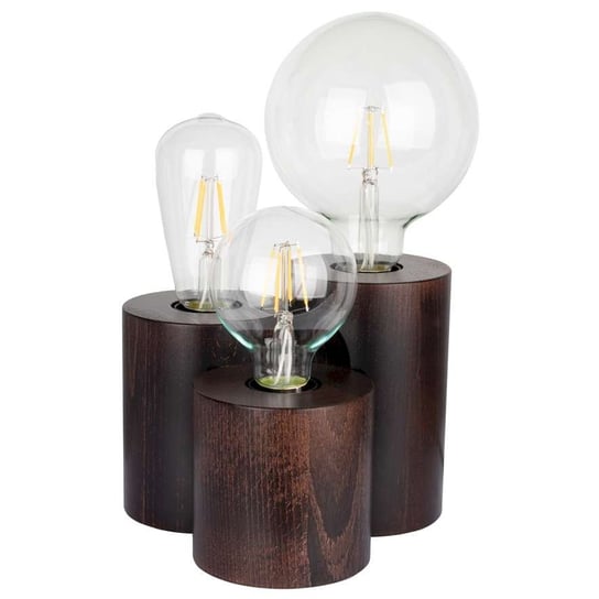 Stołowa LAMPA rustykalna VINCENT 2266376 Spotlight biurkowa LAMPKA drewniana stojące tuby okrągłe orzech Spotlight
