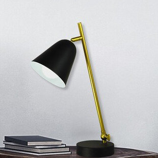 Stołowa LAMPA stojąca ALDER 5378 Rabalux metalowa LAMPKA biurkowa regulowana industrialna czarna biała złota Rabalux