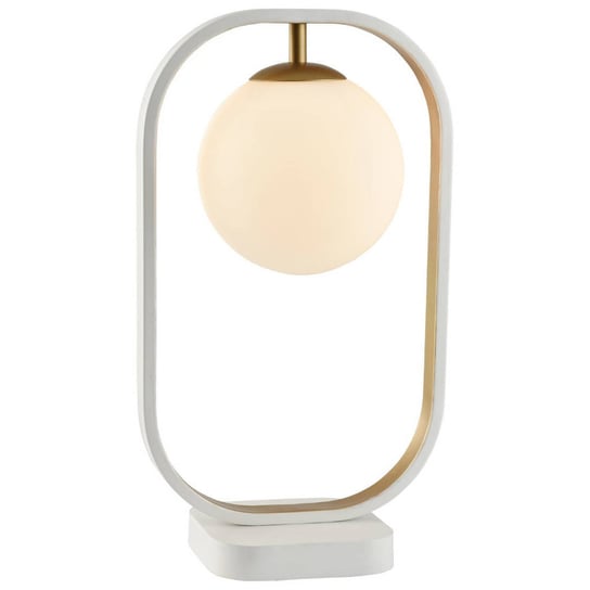Stołowa LAMPA stojąca AVOLA MOD431-TL-01-WG Maytoni modernistyczna LAMPKA biurkowa szklana kula biała złota Maytoni