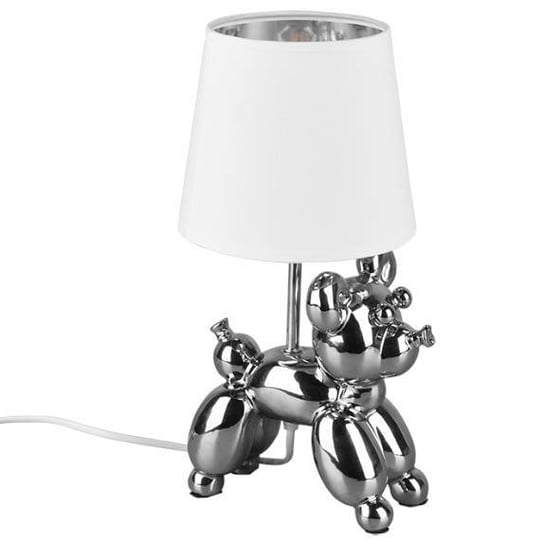 Stołowa LAMPA stojąca BELLO R50241089 RL Light dekoracyjna LAMPKA abażurowa PIESEK ceramiczny srebrny biały RL Light