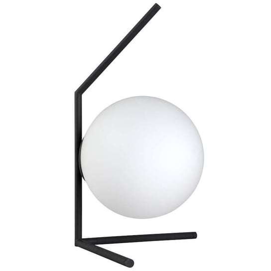 Stołowa LAMPA stojąca CONDI MTM-7475/1 BL MDECO loftowa LAMPKA biurkowa szklana kula ball czarna biała Mdeco