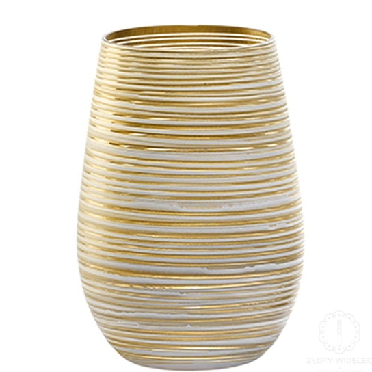 Stolzle Lausitz Twister Olympic szklanki białe ze złotym 465 ml. 6 szt. Stolzle Lausitz