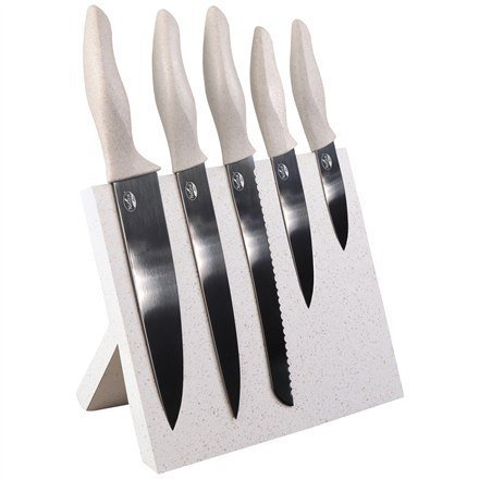 Stoneline Knife Block Natural Line 21197 Folding stand, 5 pc(s), Dishwasher proof, 9/12.5/20.1/20.2 cm Stoneline