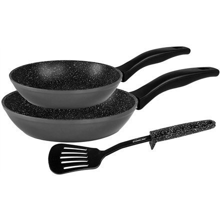 Stoneline Pan set with spatula 17891 Frying, Diameter 20/28 cm, Suitable for induction hob, Fixed handle, Gray Stoneline