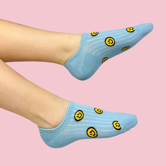 Stopki na lato – damskie stopki z silikonem w żółte emotki CandySox