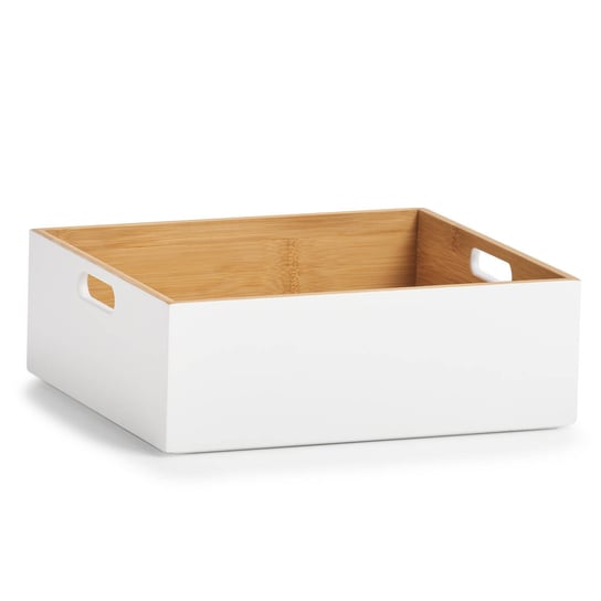 Storage Box, bamboo, white 30x27x10,5 Zeller