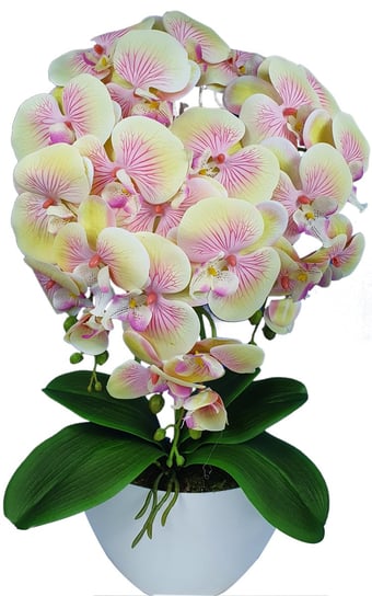 Storczyk Sztuczny Kwiaty Orchidea 3Pglc Guma Jak Żywy, żółty Damich