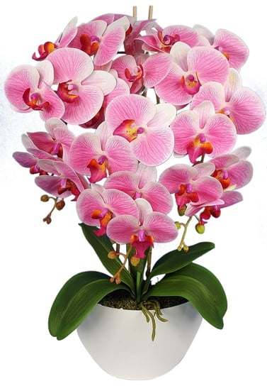 Storczyk Sztuczny Kwiaty Orchidea 3Pgr Guma Jak Żywy, różowy Damich