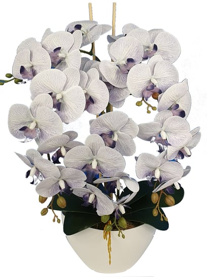 Storczyk Sztuczny Kwiaty Orchidea 3Pjn Guma Jak Żywy, szary Damich