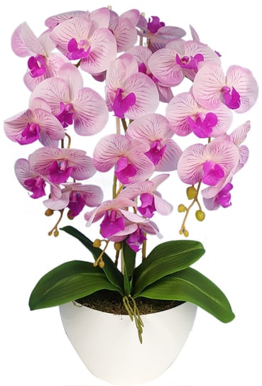 Storczyk Sztuczny Kwiaty Orchidea 3Prjr Guma Jak Żywy, ciemnoróżowy Damich