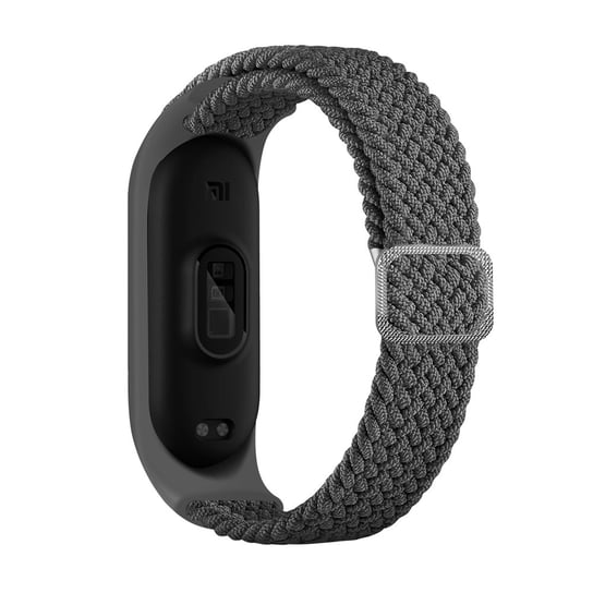 Strap Fabric opaska do Xiaomi Mi Band 6 / 5 / 4 / 3 pleciony materiałowy pasek bransoletka szary Hurtel