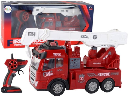 Straż Pożarna Z Dźwigiem Model Zdalnie Sterowany Lean Toys