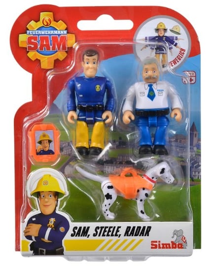 Strażak Sam, 2 figurki  IV, Sam+Steele+Radar Simba