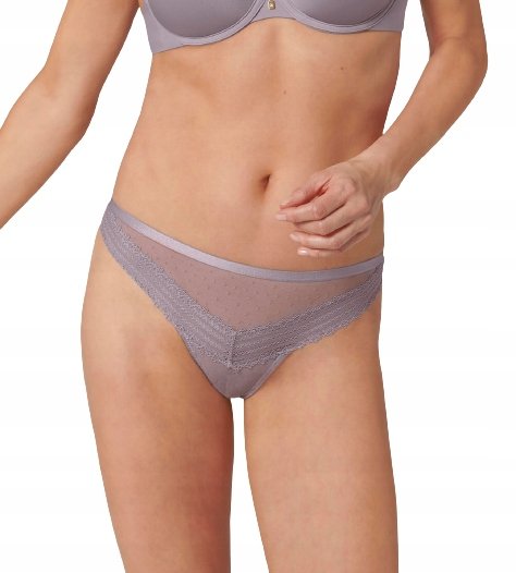 Stringi MAJTKI DAMSKIE Z DZIURĄ koronka Triumph Tempting Tulle 01 String S Triumph